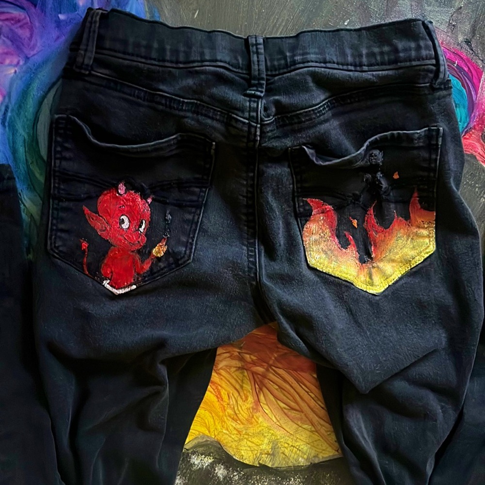 CUSTOM Mudd Painted jeans